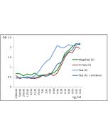 Oligomerisation of FasL (h) efficiently triggers Jurkat cell death.<br /><b>Method:</b> Jurkat cells were treated O/N with the indicated concentrations of <i>Mega</i>FasL, Soluble (human) (rec.) (Prod. No. AG-40B-0130), Fc:FasL, Soluble (human) (rec.) (Pr